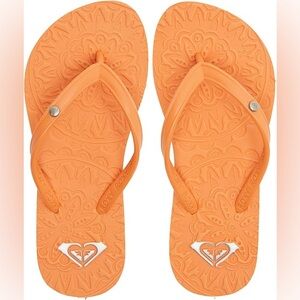 New - Roxy Girl's Antilles Flip Flop Sandal in Orange